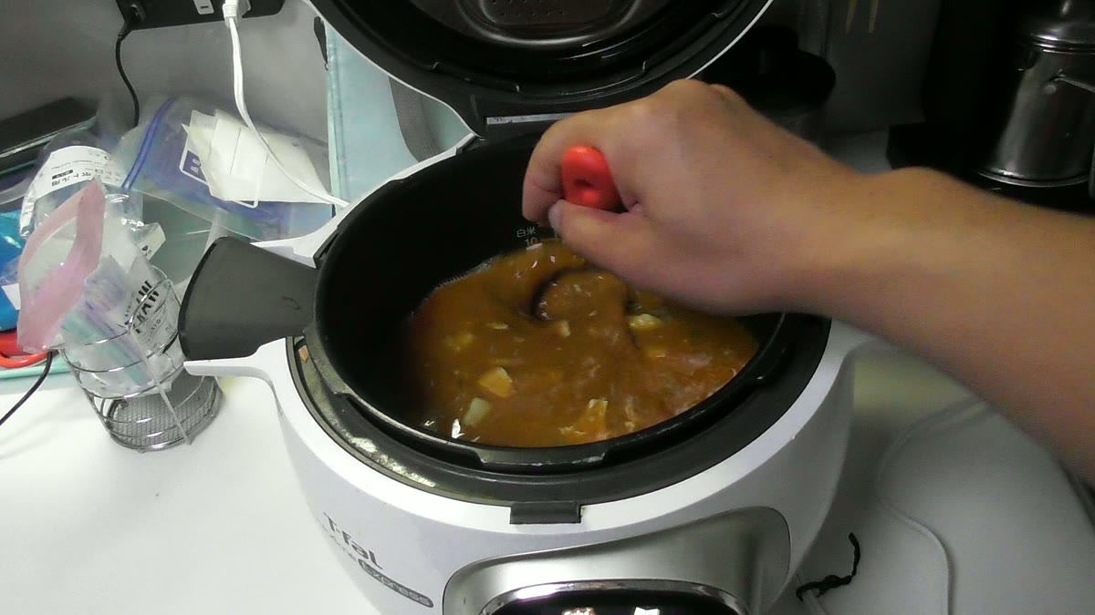できあがったチキンカレー