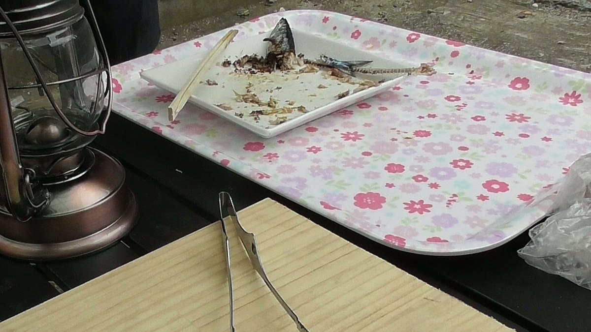 骨だけ残った皿