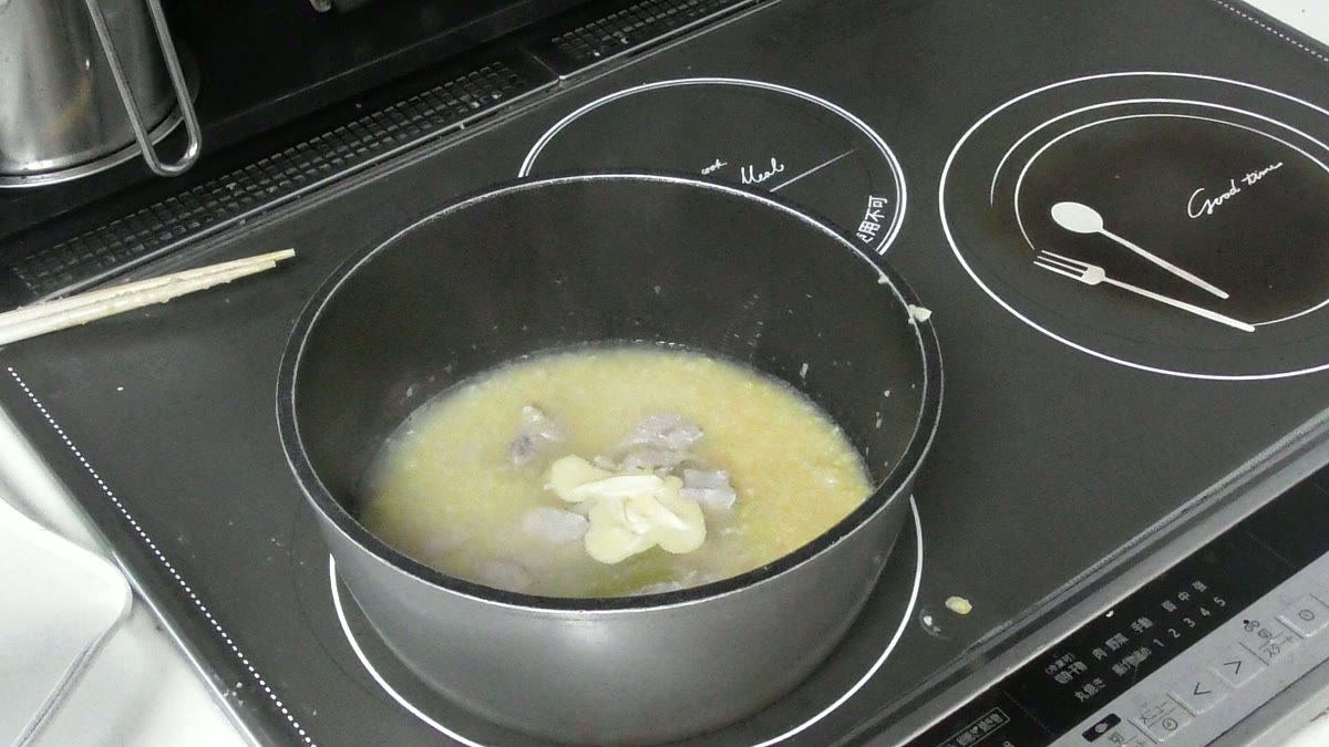 できあがったコーンスープ